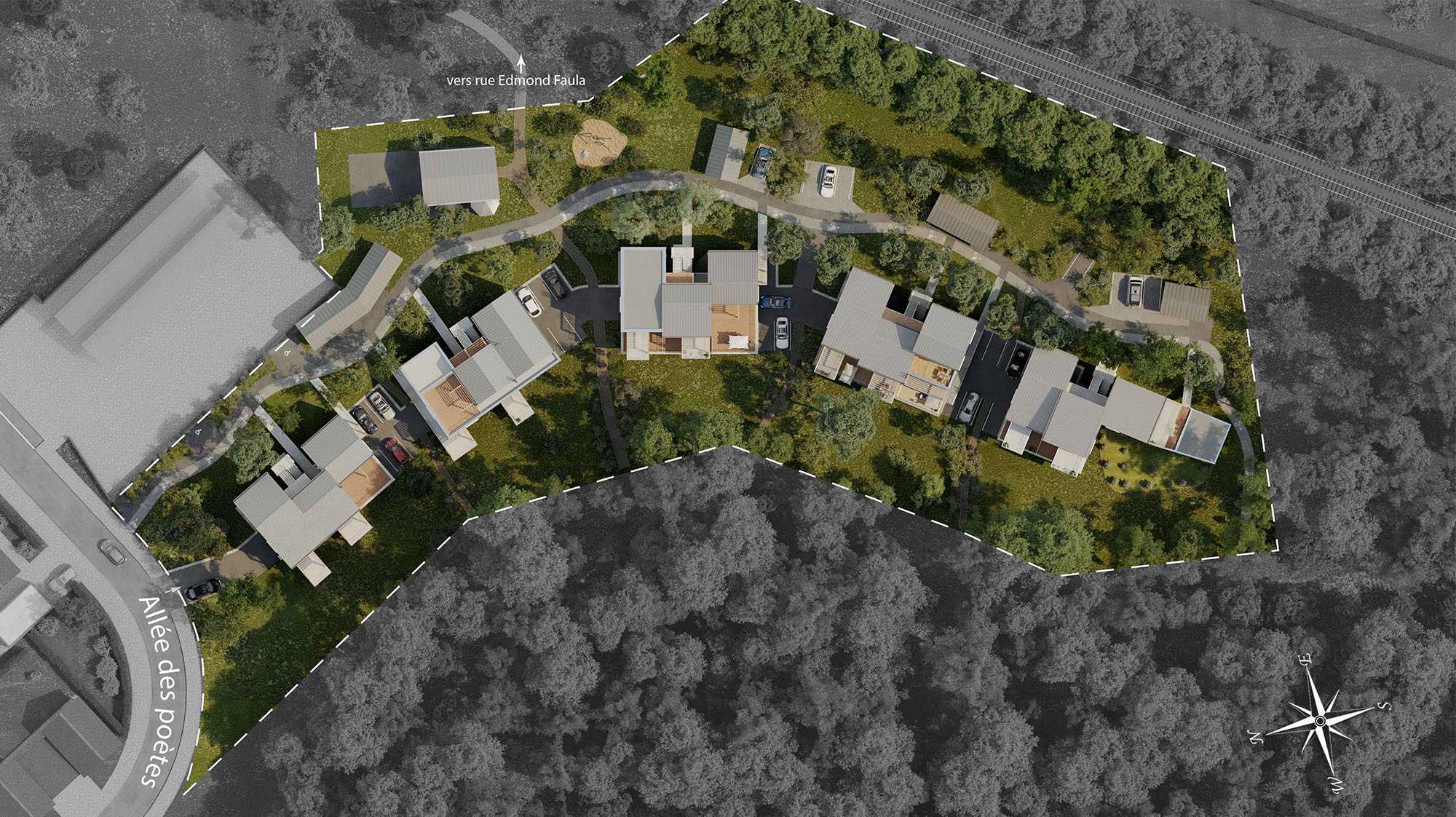 Plan de masse de la résidence neuve Naturaé à Ambarès et Lagrave