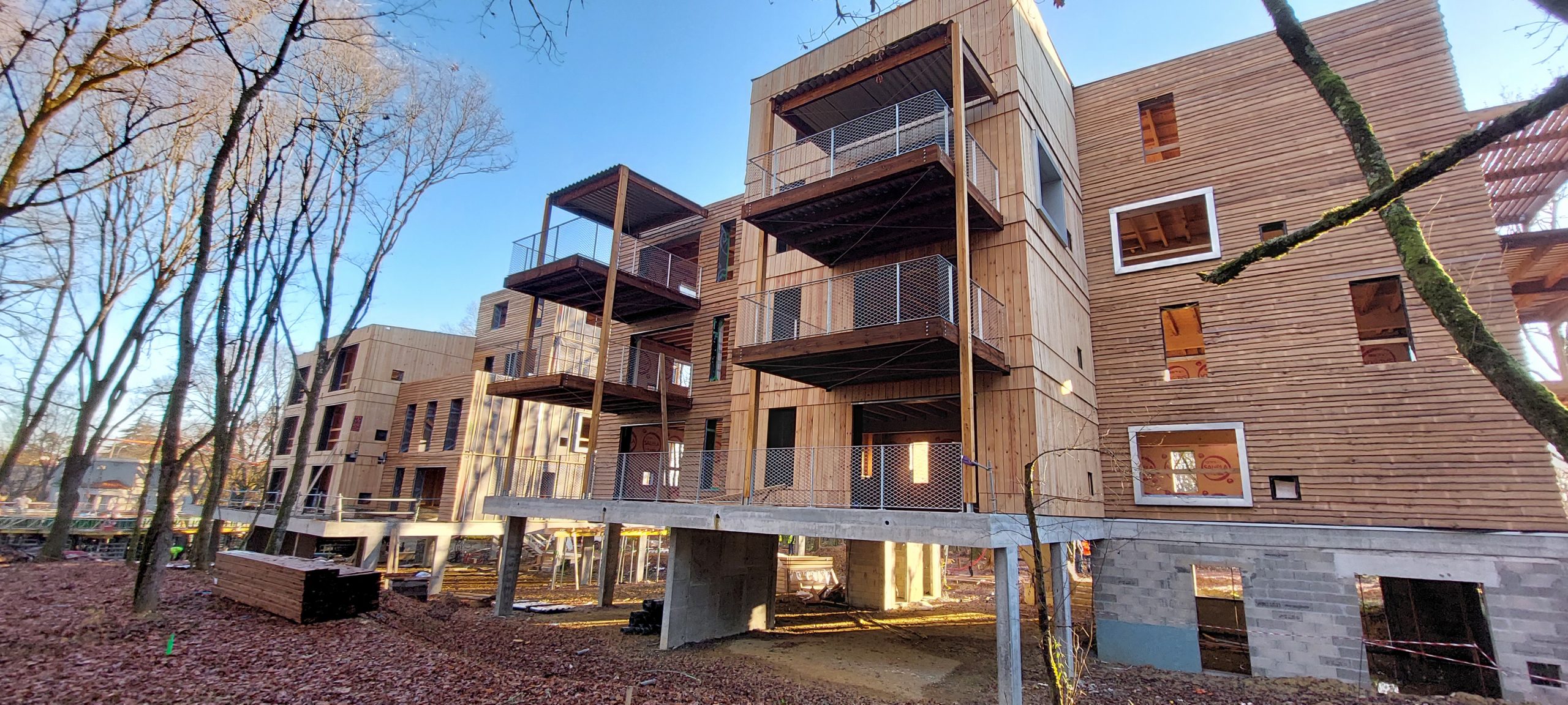 Résidence Naturaé construite en bois au sein d'une forêt