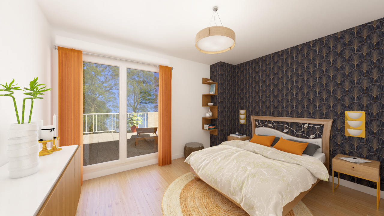 Belle chambre parentale avec vue sur la terrasse