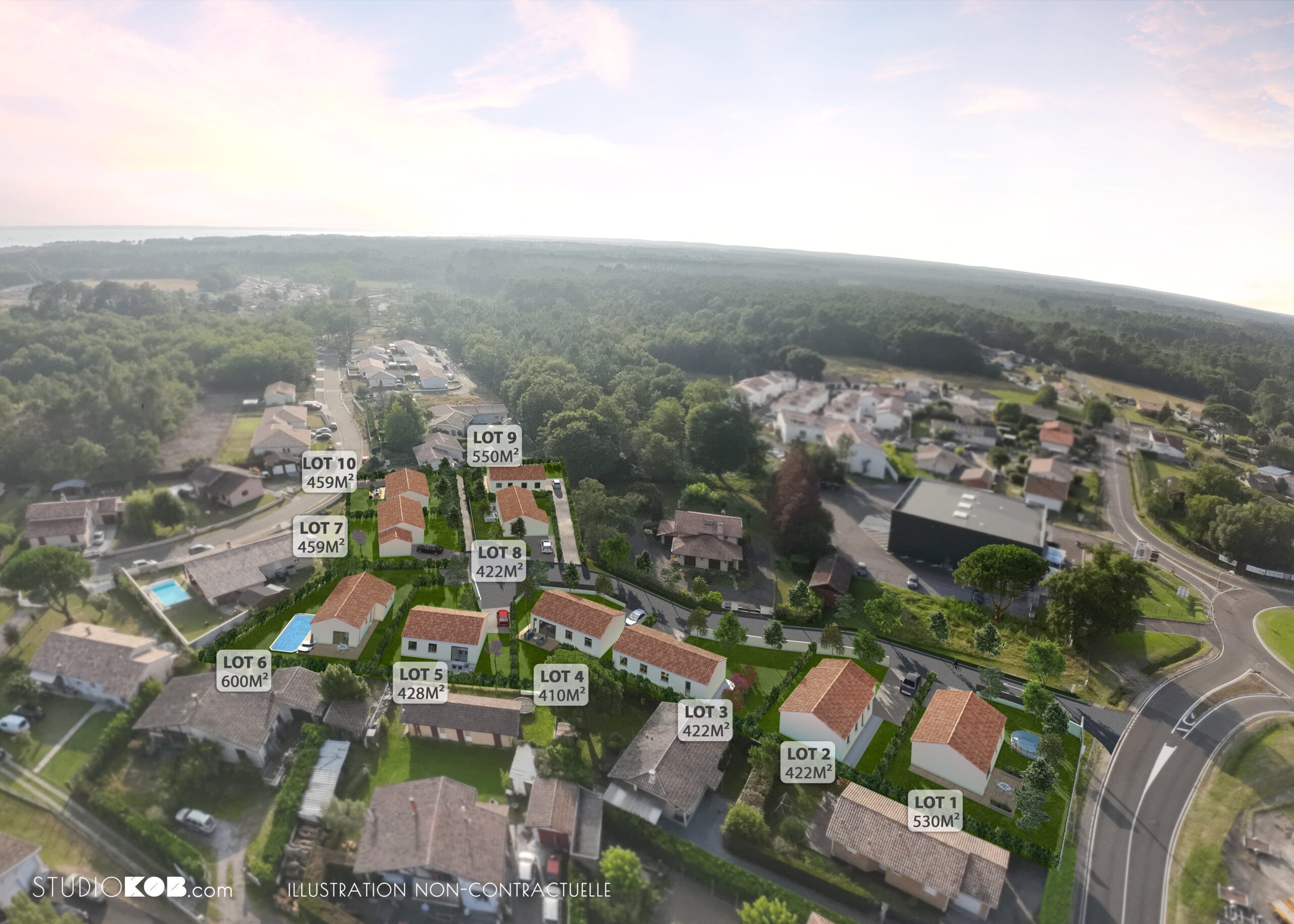 Lotissement à Parentis en Born avec des superficies